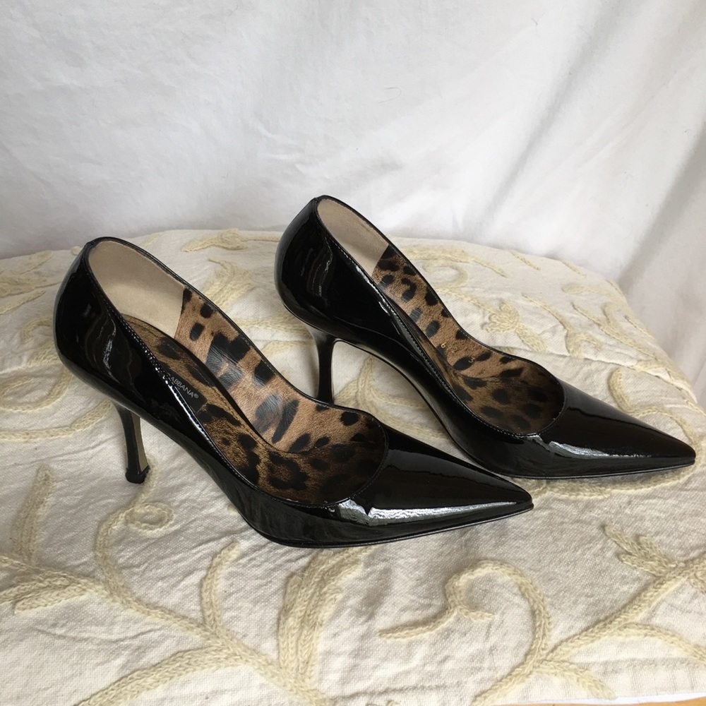 Dolce & Gabbana Black Patent Leather Heels 36/6